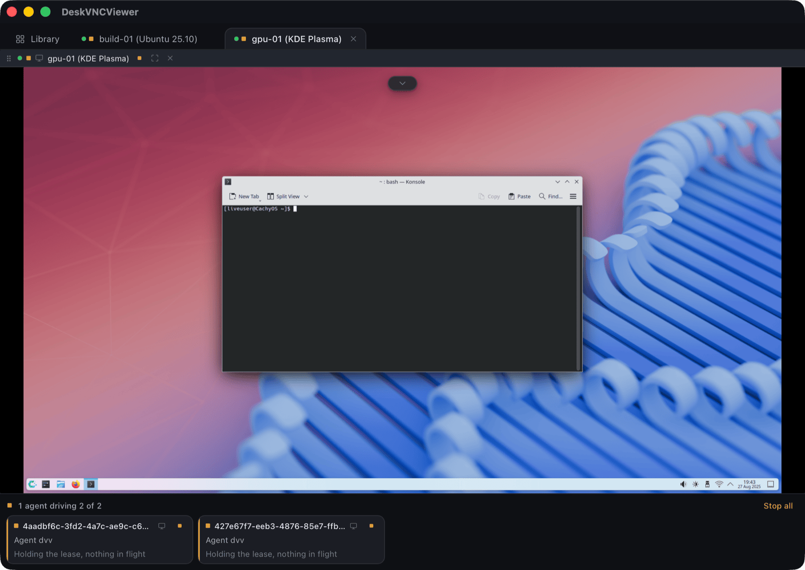 Upstream DeskVNC demonstration