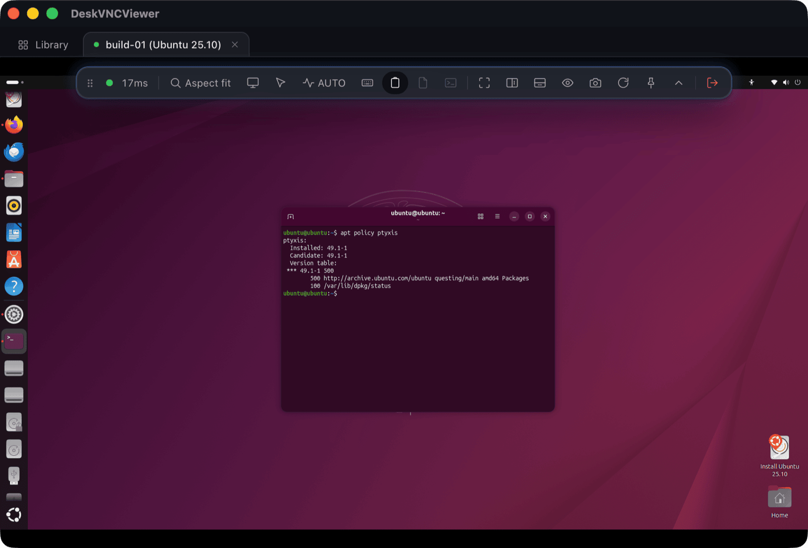Upstream DeskVNC demonstration